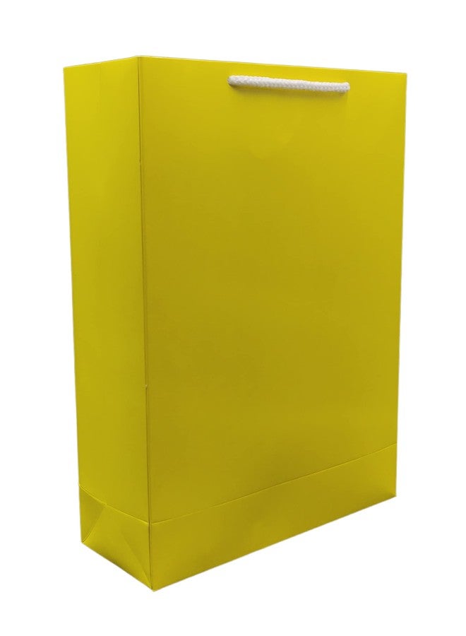 ارو أكياس ورقية من آرو، أكياس هدايا للمناسبات المختلفة، حفلات الزفاف، أعياد الميلاد، هدايا الأعياد - أصفر (28 سم × 20 سم × 7.5 سم، عبوة من 20 كيسًا) - Image 2